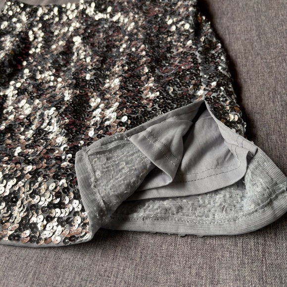 Sequin Skirt High Waist Sparkly Side Split Hem, Size: Medium - Picture 8 of 8